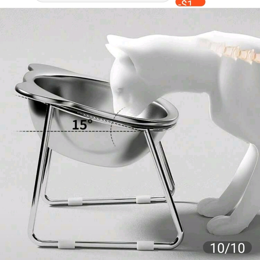 Stainless Steel Elevated Pet Bowl
